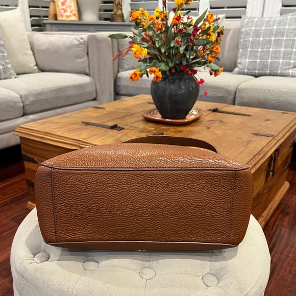 Lauren Ralph Lauren $498 Pebble Leather Doublr Zip  Hobo Shoulder Bag - Picture 6 of 17